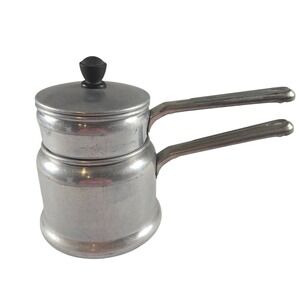 Vintage Wear Ever Aluminum Double Boiler Saucepan Set w Lid USA Cookware